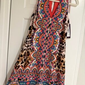 Hale Bob Multicolor Patterned Midi Dress